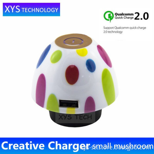 New Products 2017 Innovative Product Small Mushroom USB Charger, Creative Night Light Touch Regulating USB Charger/